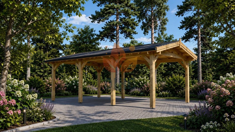 Träcarport 18 m² (3m x 6m)