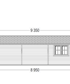 Dubbel trä garage Hangar 54 m² (5.95m x 8.95m)