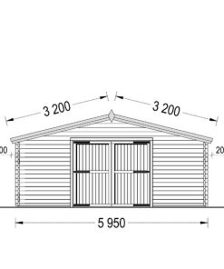 Trä garage 36m², (6mx6m), 44 mm