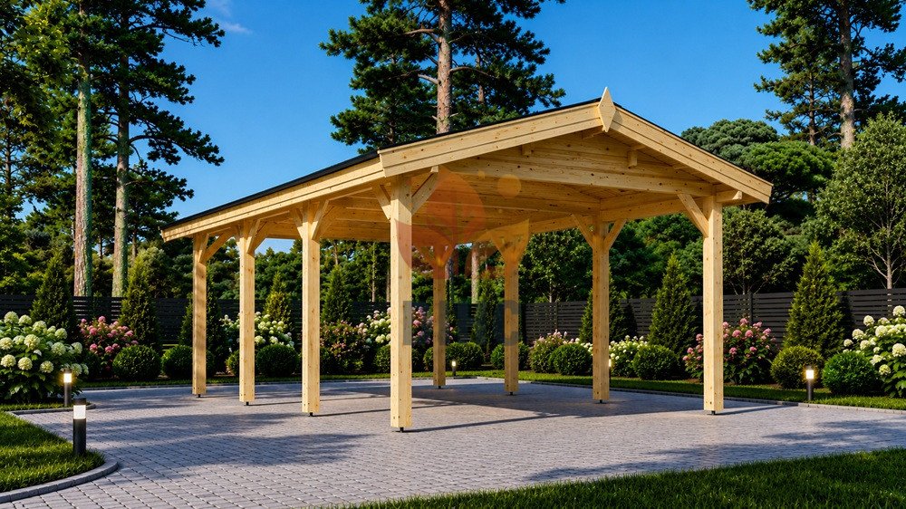 Träcarport 18 m² (3m x 6m)