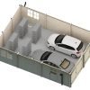 Dubbelgarage Hangar på 54 m² med en tjocklek på 44 / 66 mm