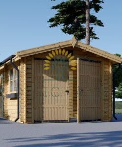 Trä garage 19.9m² (3,60 x 5,35), 44 mm