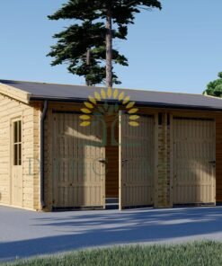 Dubbel alternativ trä garage 36m², 44mm