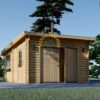 Trä garage Modern platt tak 24m², 44mm