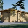 Trä garage Modern platt tak 24m², 44mm