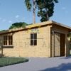 Trä garage Modern platt tak 24m², 44mm
