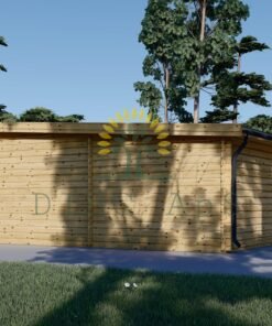 Trä garage Modern platt tak 24m², 44mm