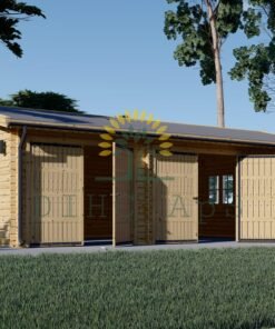 Trippel trä garage 54 m², 44 mm