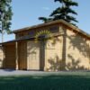 Twin modern trä garage 36m², 44mm