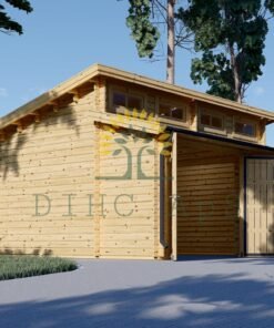 Twin modern trä garage 36m², 44mm