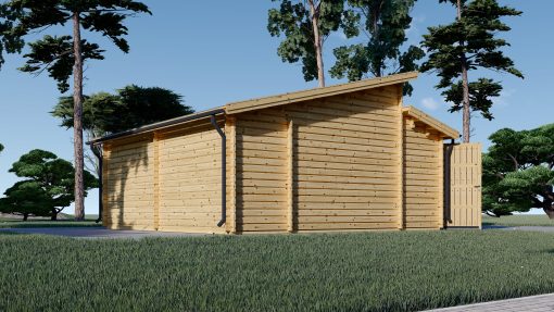 Twin modern trä garage 36m², 44mm