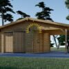 Trä Garage med Carport 40m², 44mm