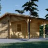 Trä Garage med Carport 40m², 44mm