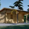 Trä Garage med Carport 40m², 44mm