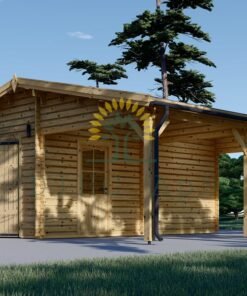 Trä Garage med Carport 40m², 44mm
