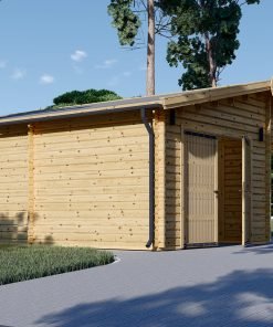 Trä Garage med Carport 40m², 44mm