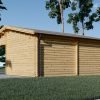 Trä Garage med Carport 40m², 44mm