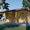 Trä Garage med Carport 40m², 44mm