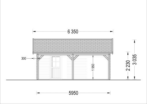 Trägarage med carport 40m² (7m x 6m), 44mm - Bild 10