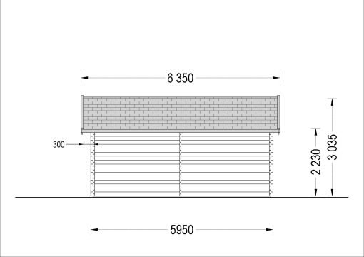 Trägarage med carport 40m² (7m x 6m), 44mm - Bild 9