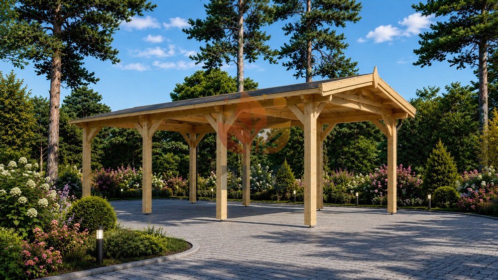 Träcarport 18 m² (3m x 6m)