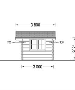 Attefallshus DREUX 12m² (4x3), 44mm