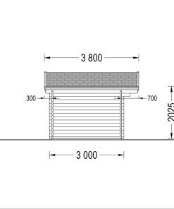 Attefallshus DREUX 12m² (4x3), 44mm
