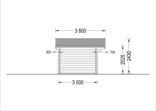 Attefallshus DREUX 12m² (4x3), 44mm