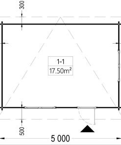 Attefallshus DREUX platt tak 19.9m², 44mm