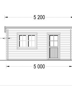 Attefallshus DREUX platt tak 19.9m², 44mm