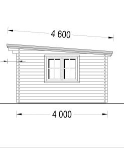 Attefallshus DREUX platt tak 19.9m², 44mm