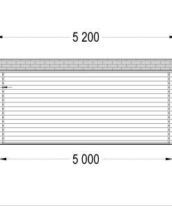 Attefallshus DREUX platt tak 19.9m², 44mm