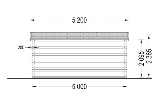Attefallshus DREUX platt tak 19.9m², 44mm
