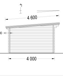 Attefallshus DREUX platt tak 19.9m², 44mm