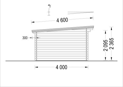 Attefallshus DREUX platt tak 19.9m², 44mm