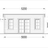 Trädgårdskontor ESSEX 19.9m² (5x4), 44mm
