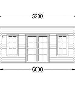 Trädgårdskontor ESSEX 19.9m² (5x4), 44mm