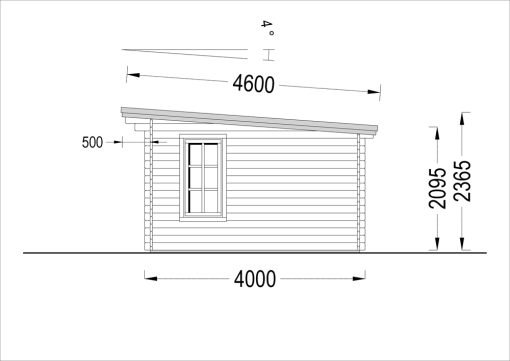 Trädgårdskontor ESSEX 19.9m² (5x4), 44mm