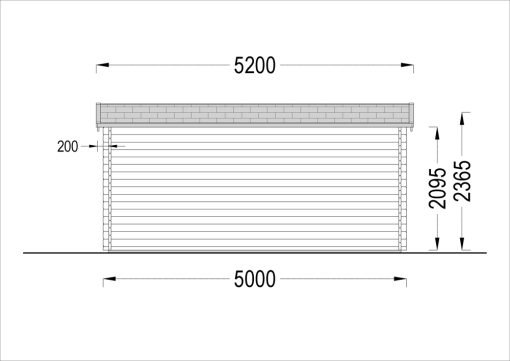 Trädgårdskontor ESSEX 19.9m² (5x4), 44mm