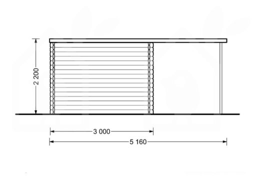 Friggebod med Terrass AISNE PLUS 9m² (3x3) 28mm