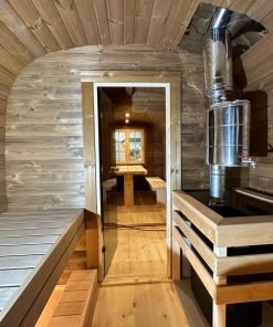 Bastu BUS 5.9 m X 2.3 m - Tillverkad av termoträ