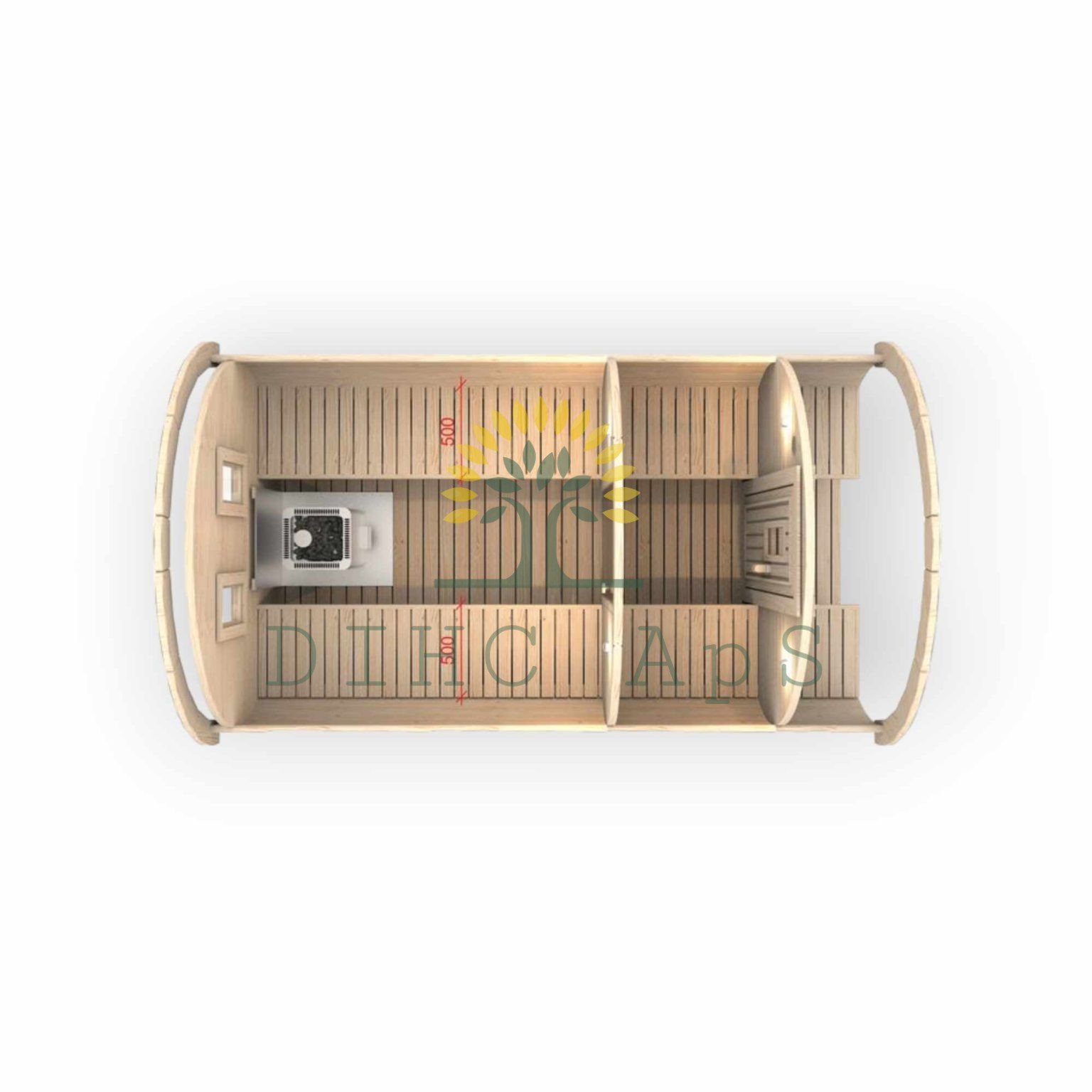 Bastutunna 4.0 m / Ø 2,27 (med 1 m omklädningsrum)