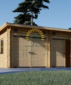 Dubbel platt tak Trä garage 36m², 44mm