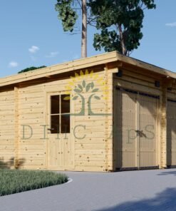 Dubbel platt tak Trä garage 36m², 44mm