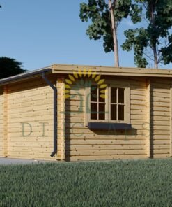 Dubbel platt tak Trä garage 36m², 44mm