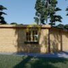 Dubbel platt tak Trä garage 36m², 44mm