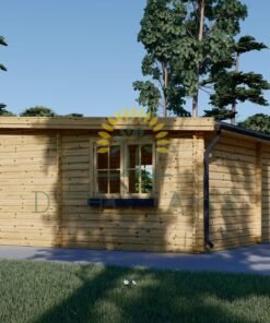 Dubbel platt tak Trä garage 36m², 44mm