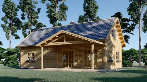Trähus VERA (66 mm, 44 mm + 44 mm), 132 m² + 13,5 m² Terrass