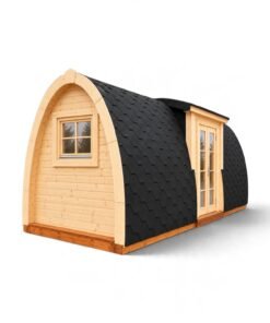 Isolerad Camping Pod 2.4 × 6.6 m med sidoingång