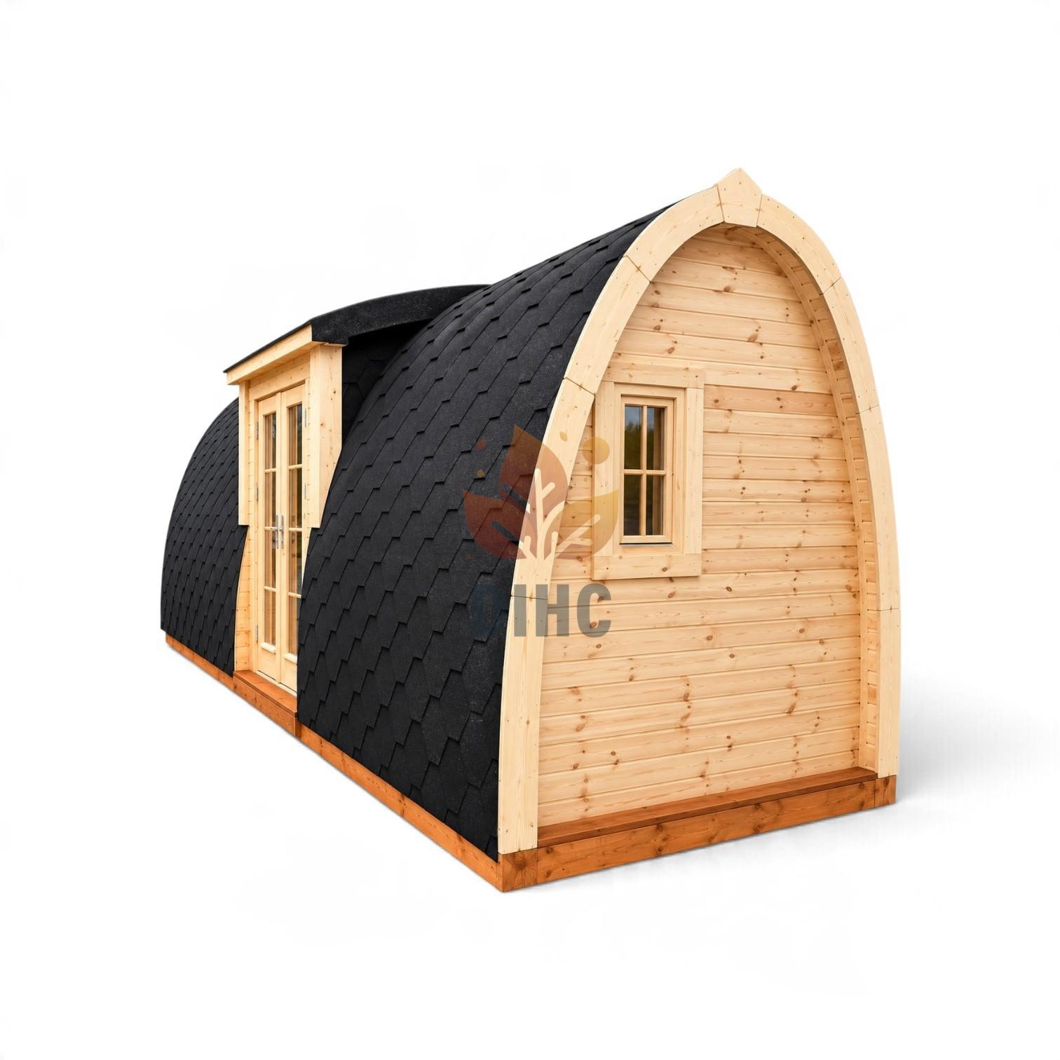 Isolerad Camping Pod 2.4 × 6.6 m med sidoingång